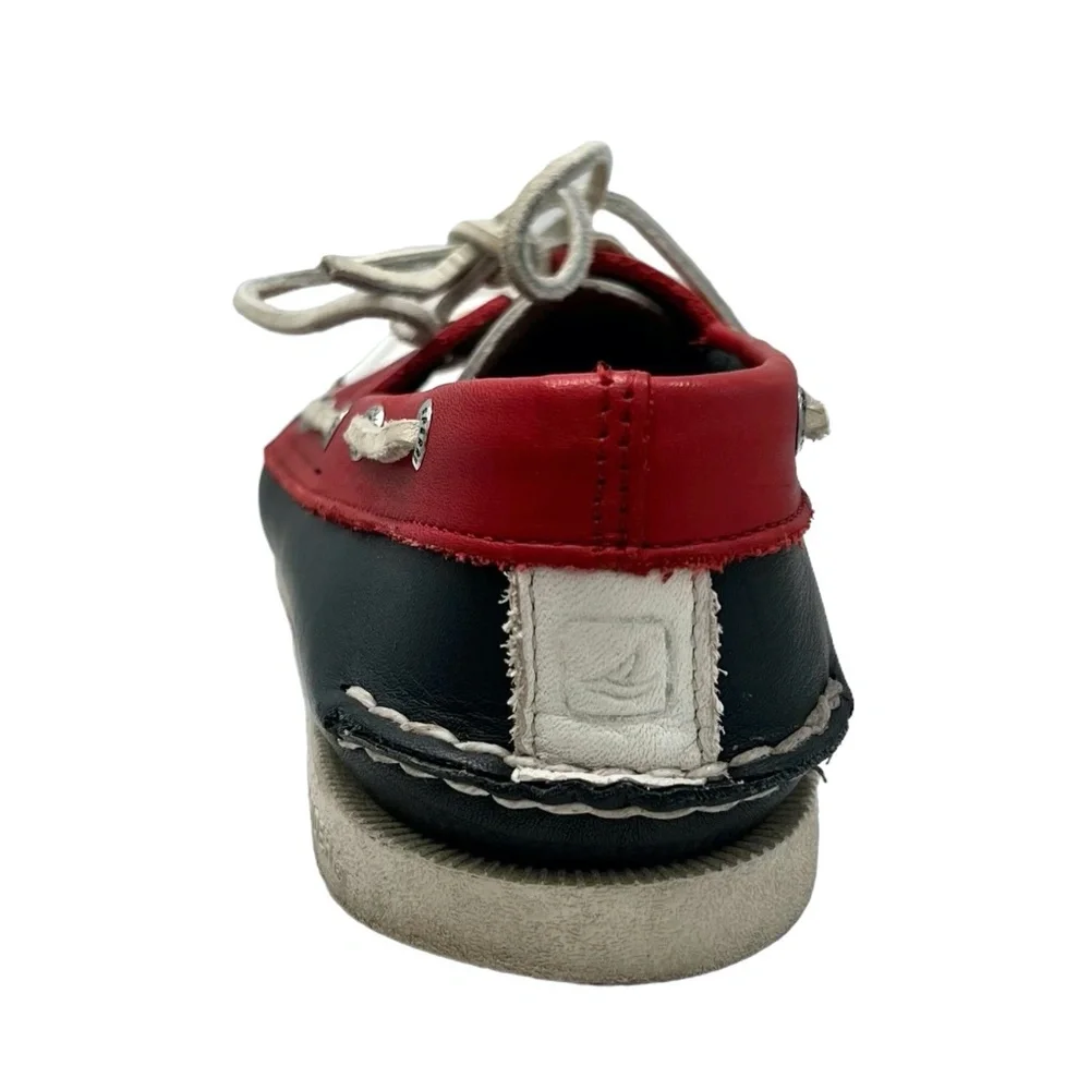 SPERRY TOP-SIDER 2-EYE BOAT SHOES IN RED, WHITE & BLUE